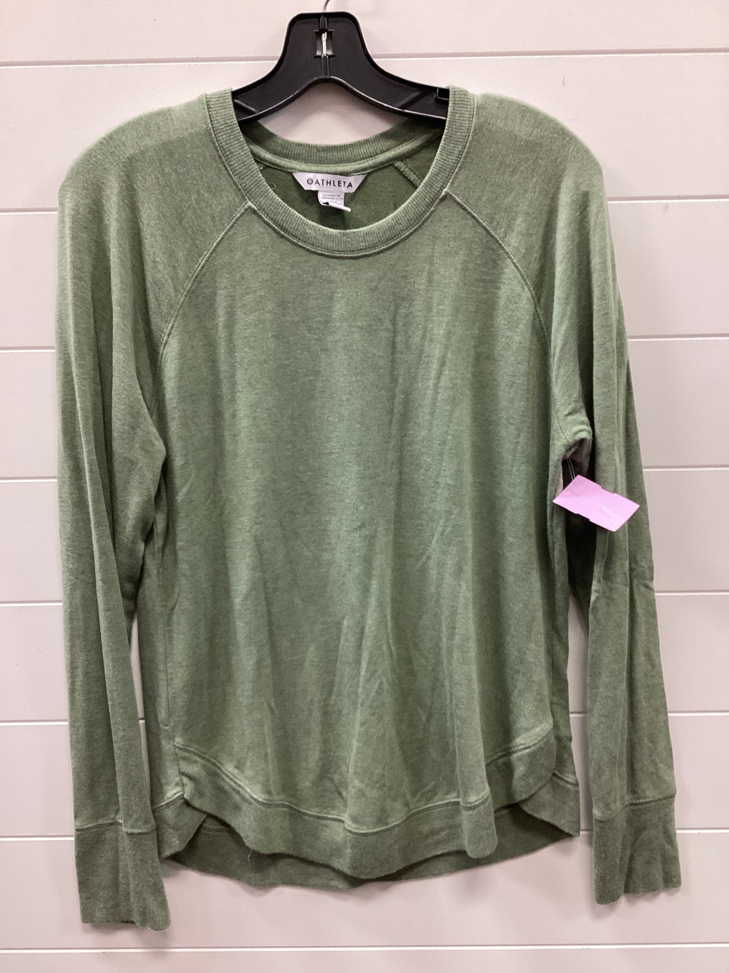 Athletic Top Ls Crewneck By Athleta In Green, Size:M