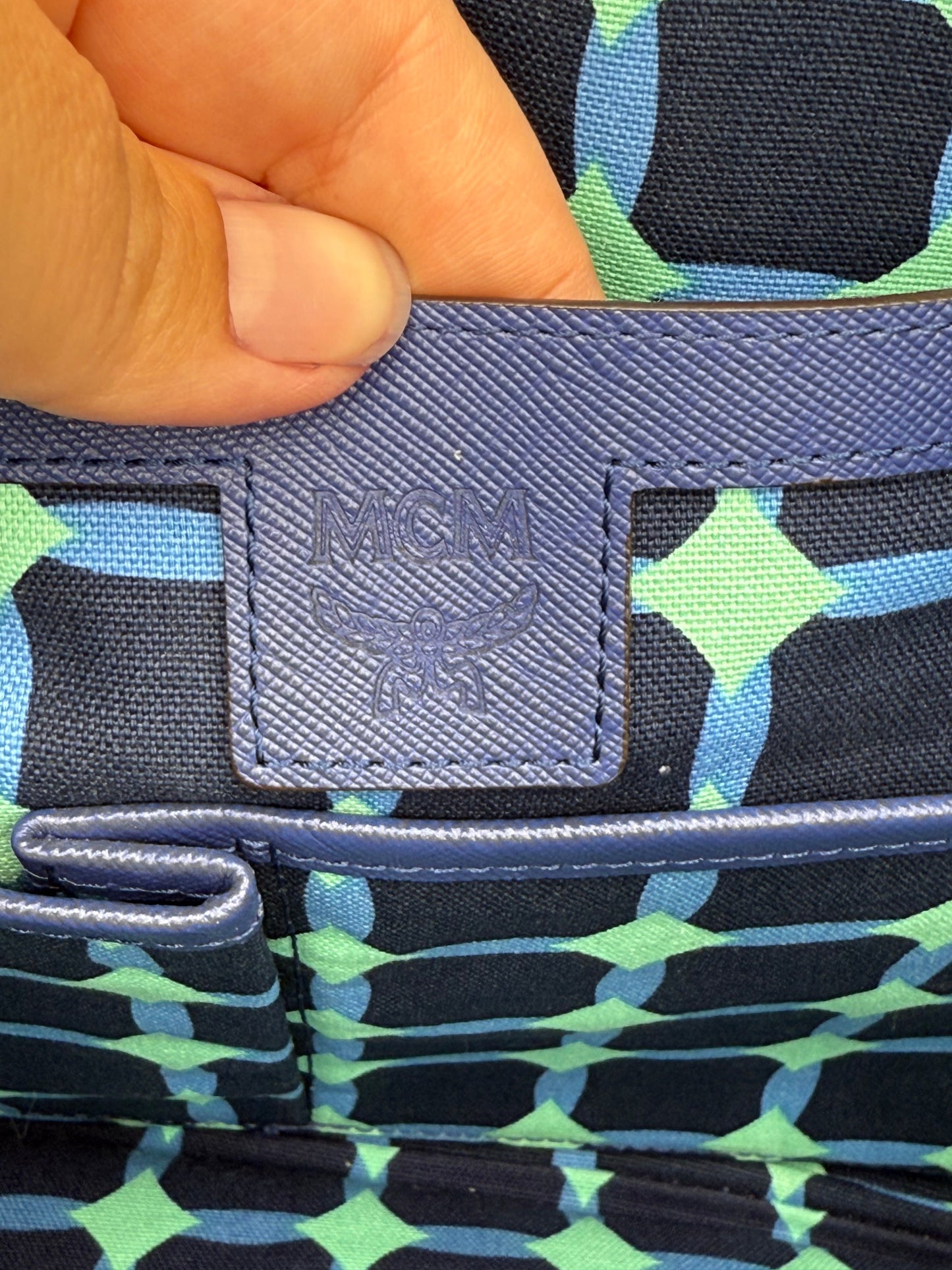 Laptop Sleeve Luxury Designer By Mcm In Blue, Size:Medium