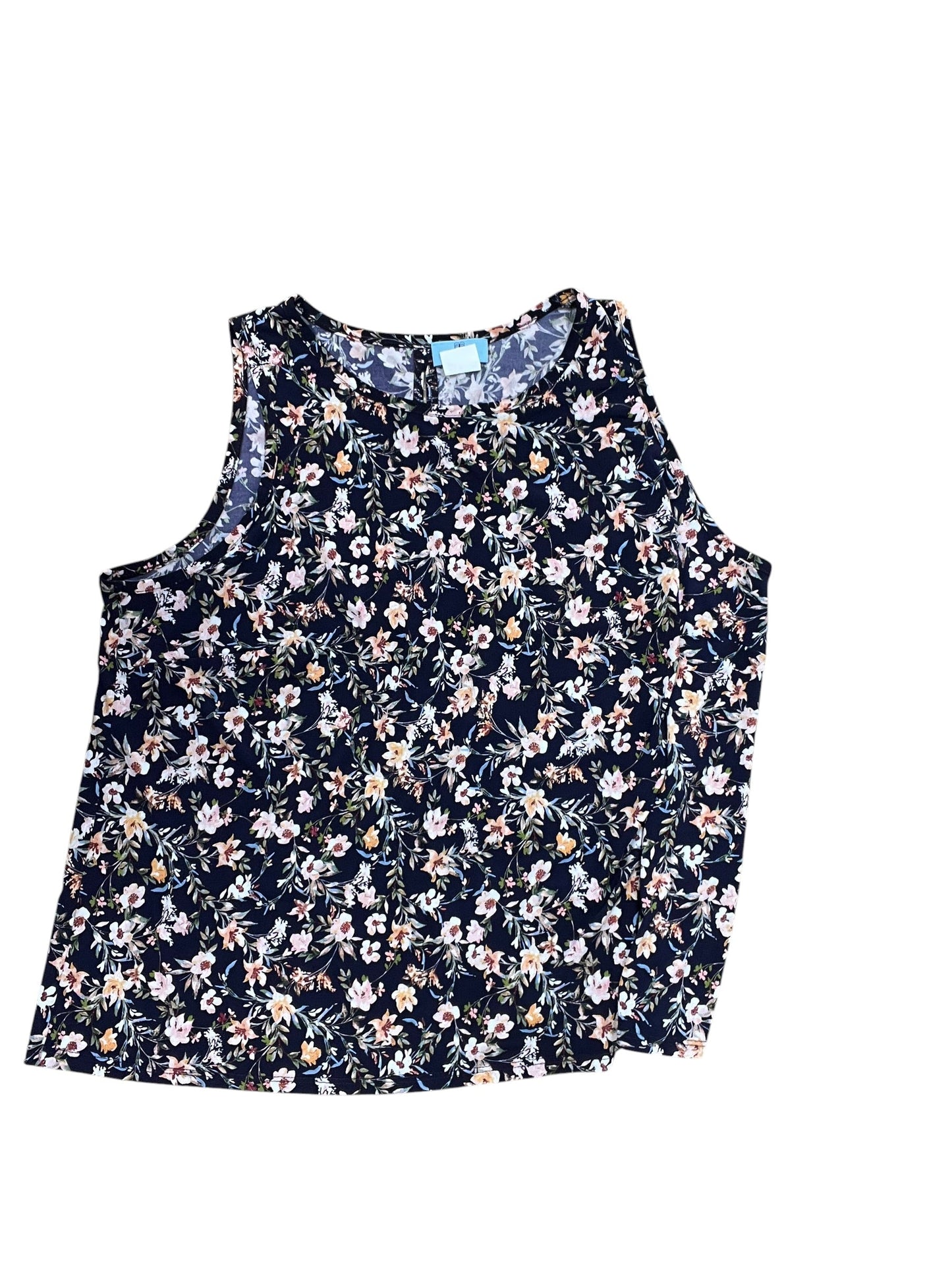 Top Sleeveless By Cece In Navy, Size:3X