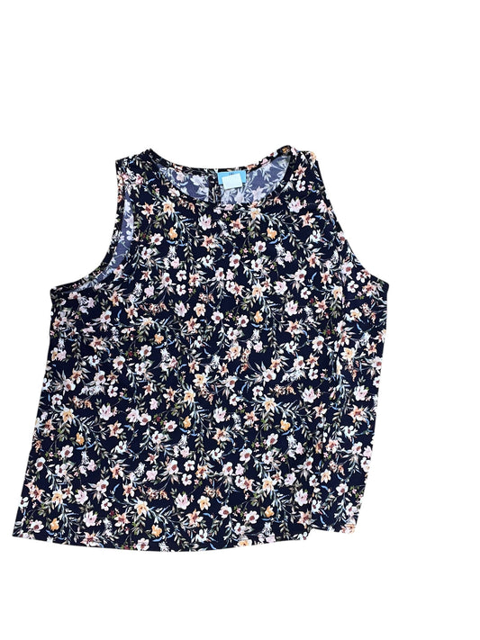 Top Sleeveless By Cece In Navy, Size:3X