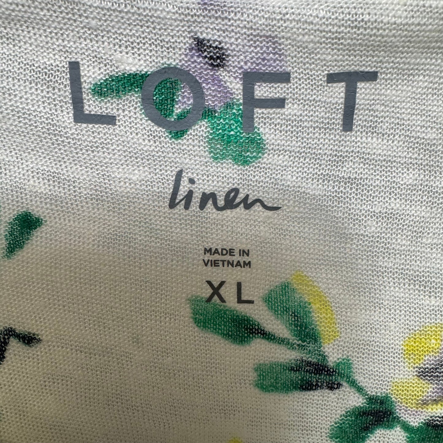 Linen Top Sleeveless By Loft In Floral Print, Size: Xl