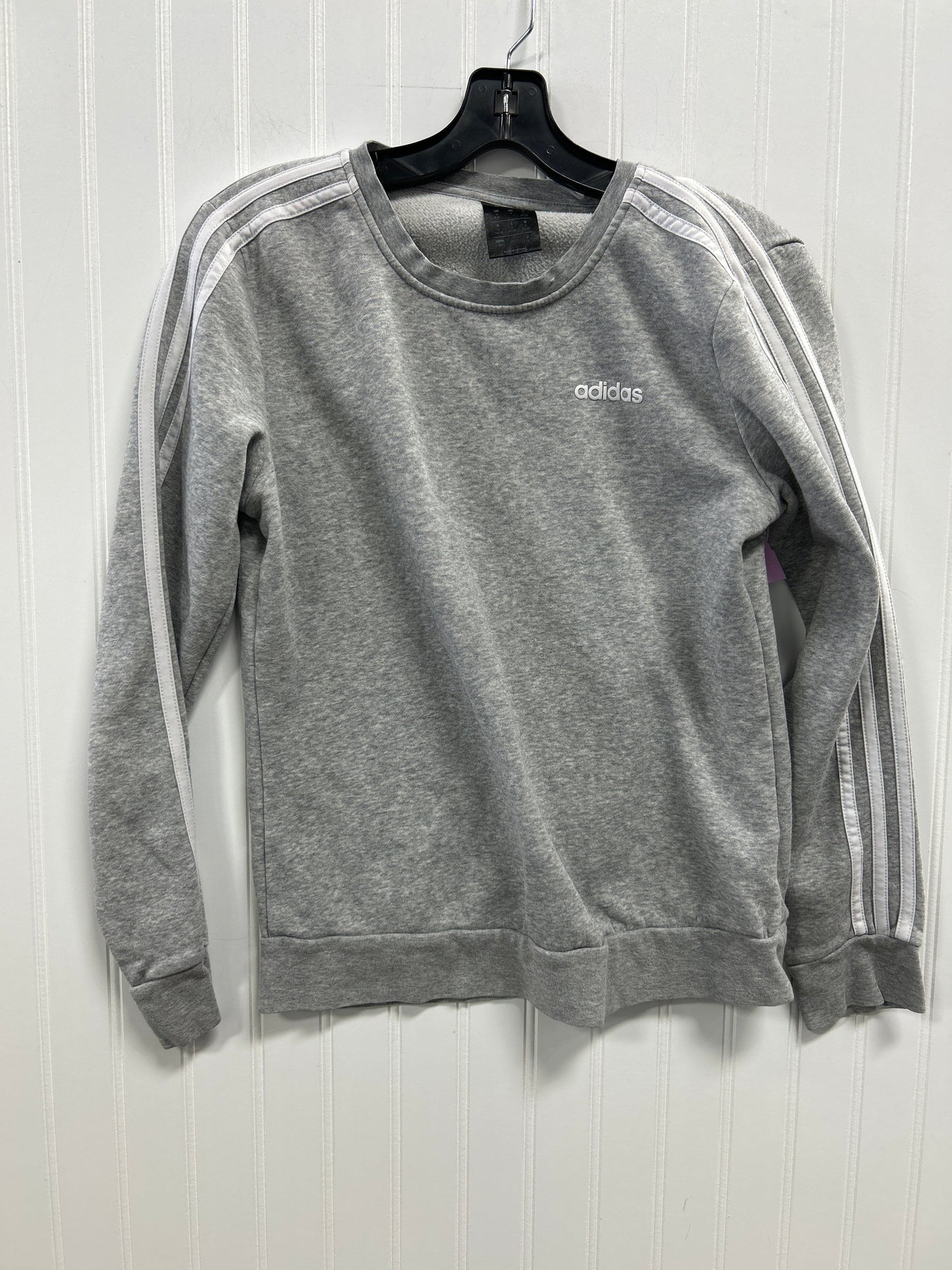 Athletic Top Ls Crewneck By Adidas In Grey, Size:S