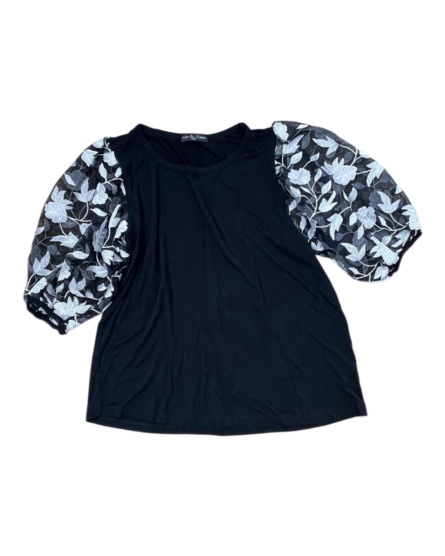 Top Ss By Kim & Cami In Black & Silver, Size:S