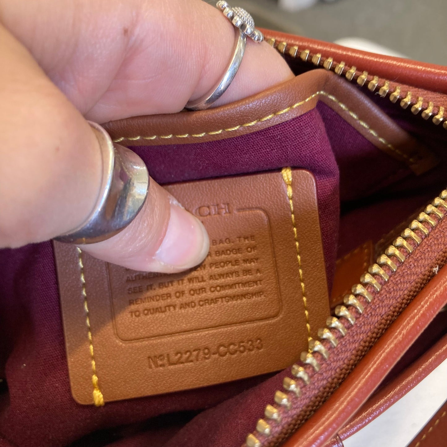 Crossbody Designer By Coach In Brown & Tan, Size:Small