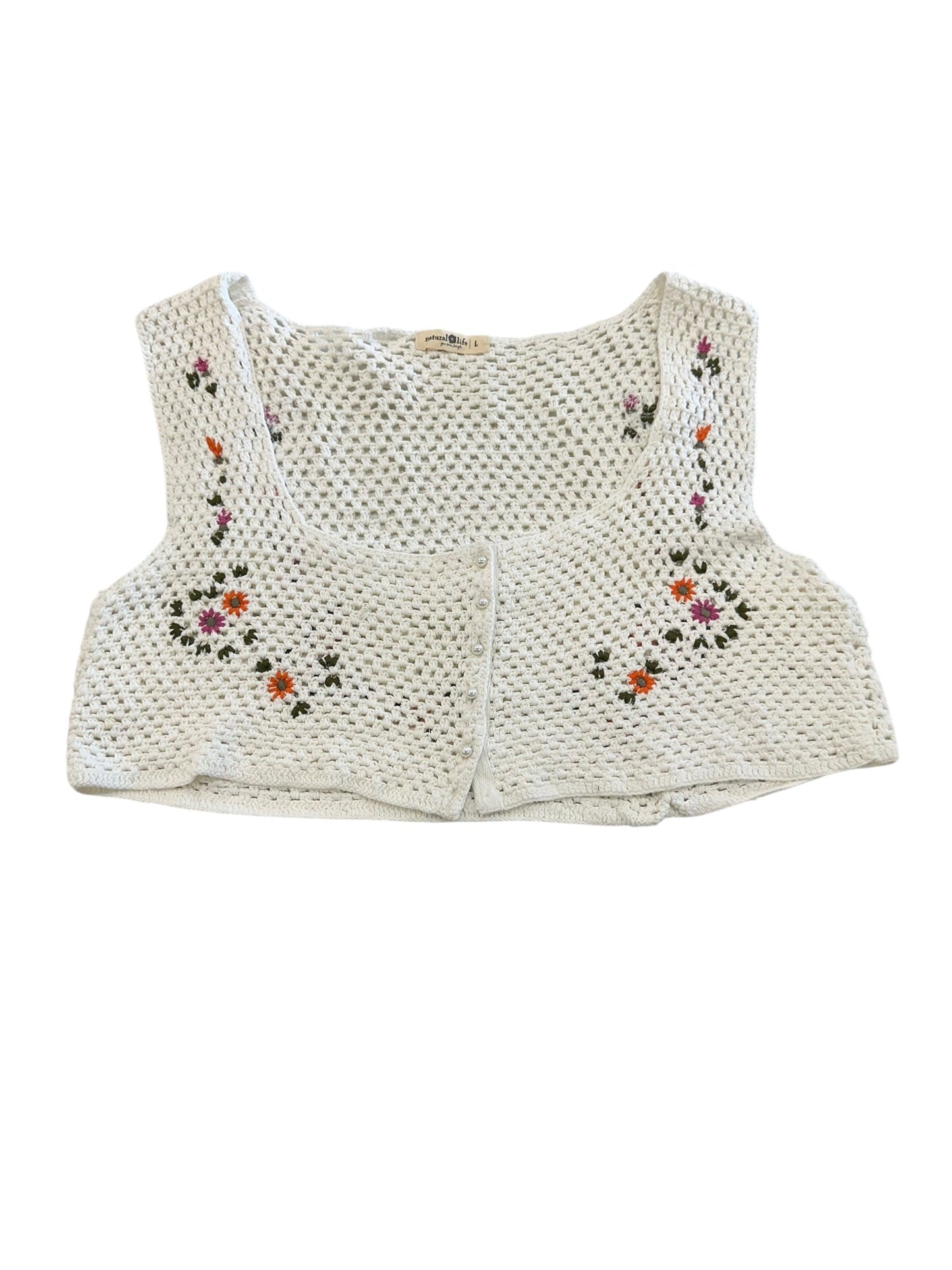 Top Sleeveless By Natural Life In White, Size:L
