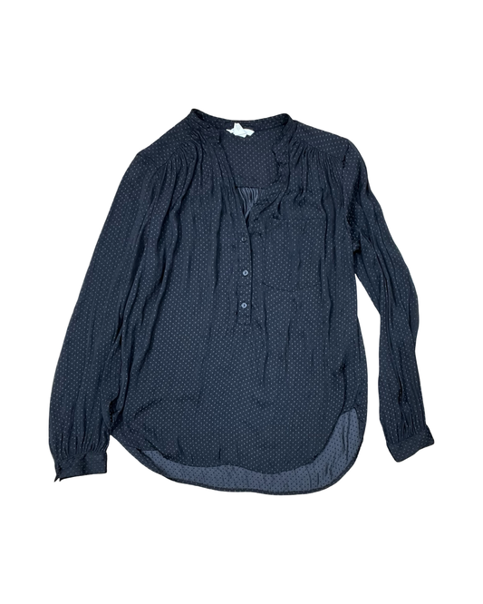 Blouse Ls By H&M In Black & Grey, Size:S