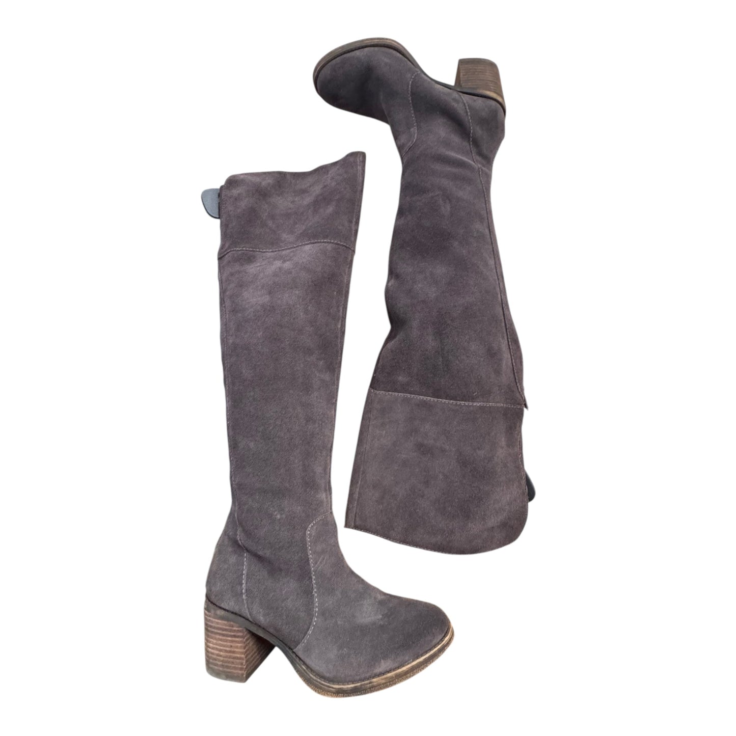 Boots Knee Heels By Lucky Brand In Taupe, Size:7.5