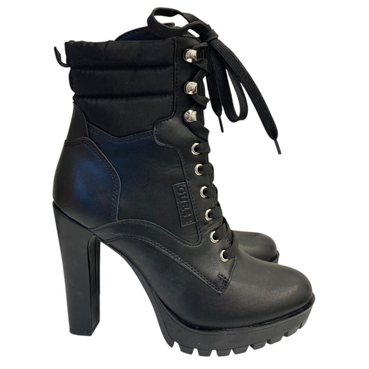 Boots Ankle Heels By Guess In Black, Size:8