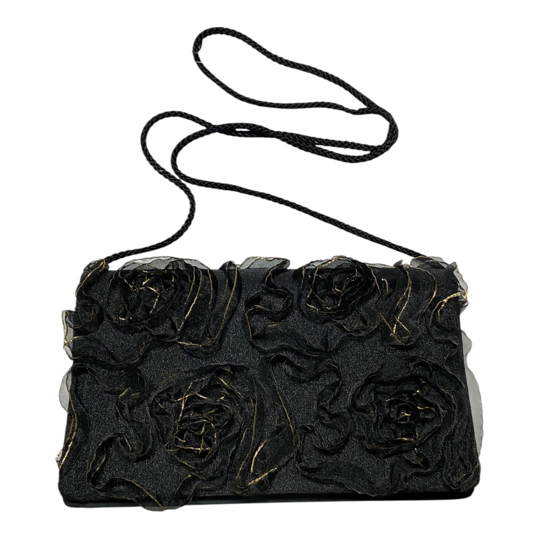 Handbag By Clothes Mentor In Black & Gold, Size:Medium