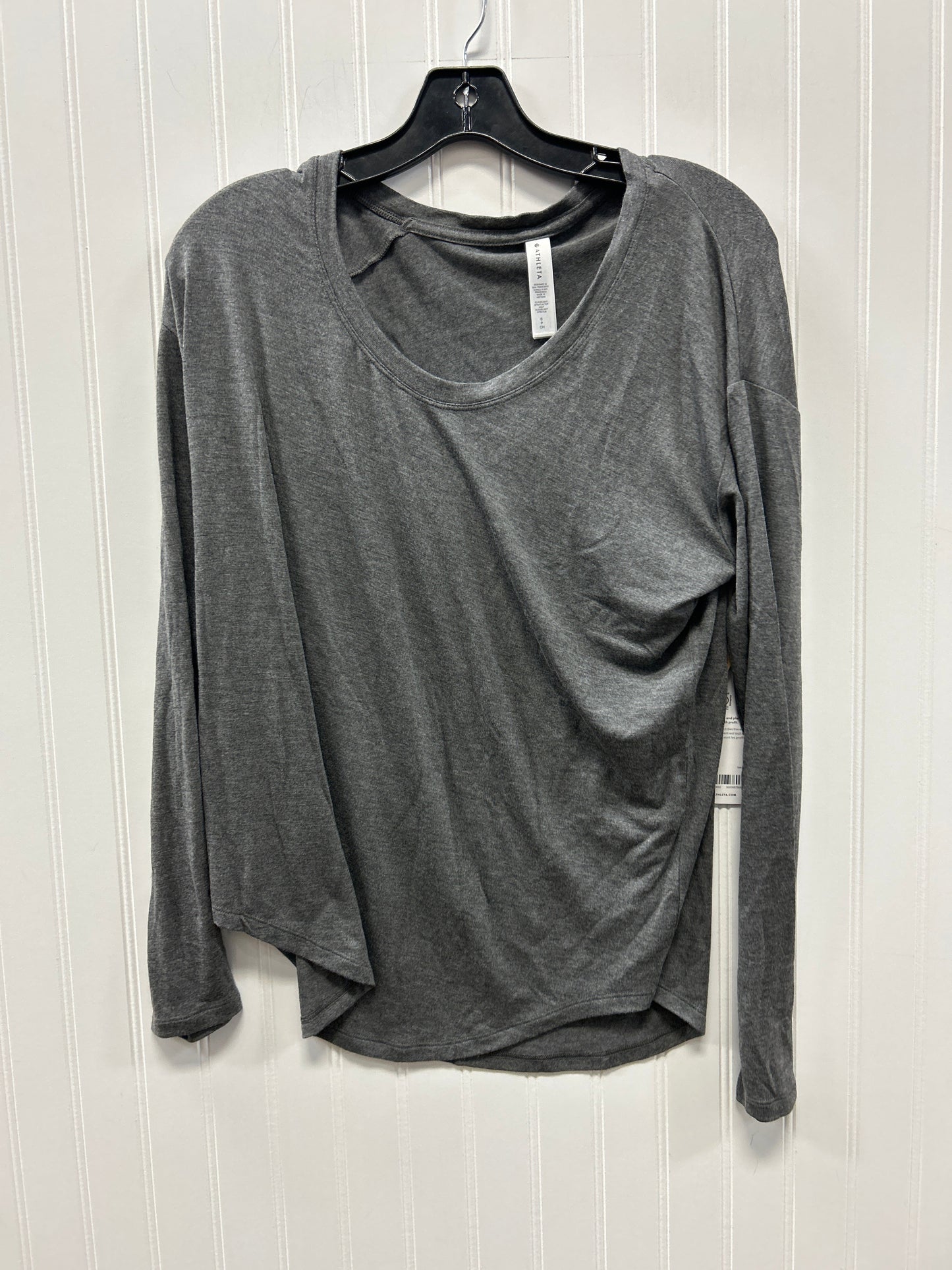 Athletic Top Ls Collar By Athleta In Grey, Size:S