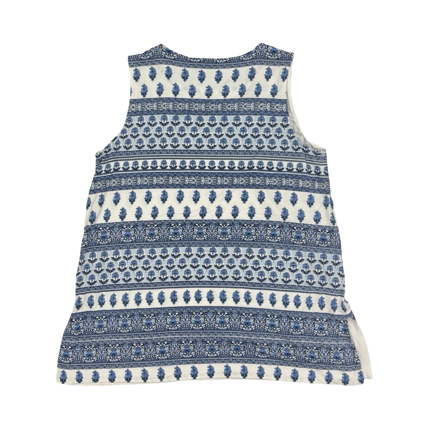 Top Sleeveless By J. Jill In Blue & White, Size:L