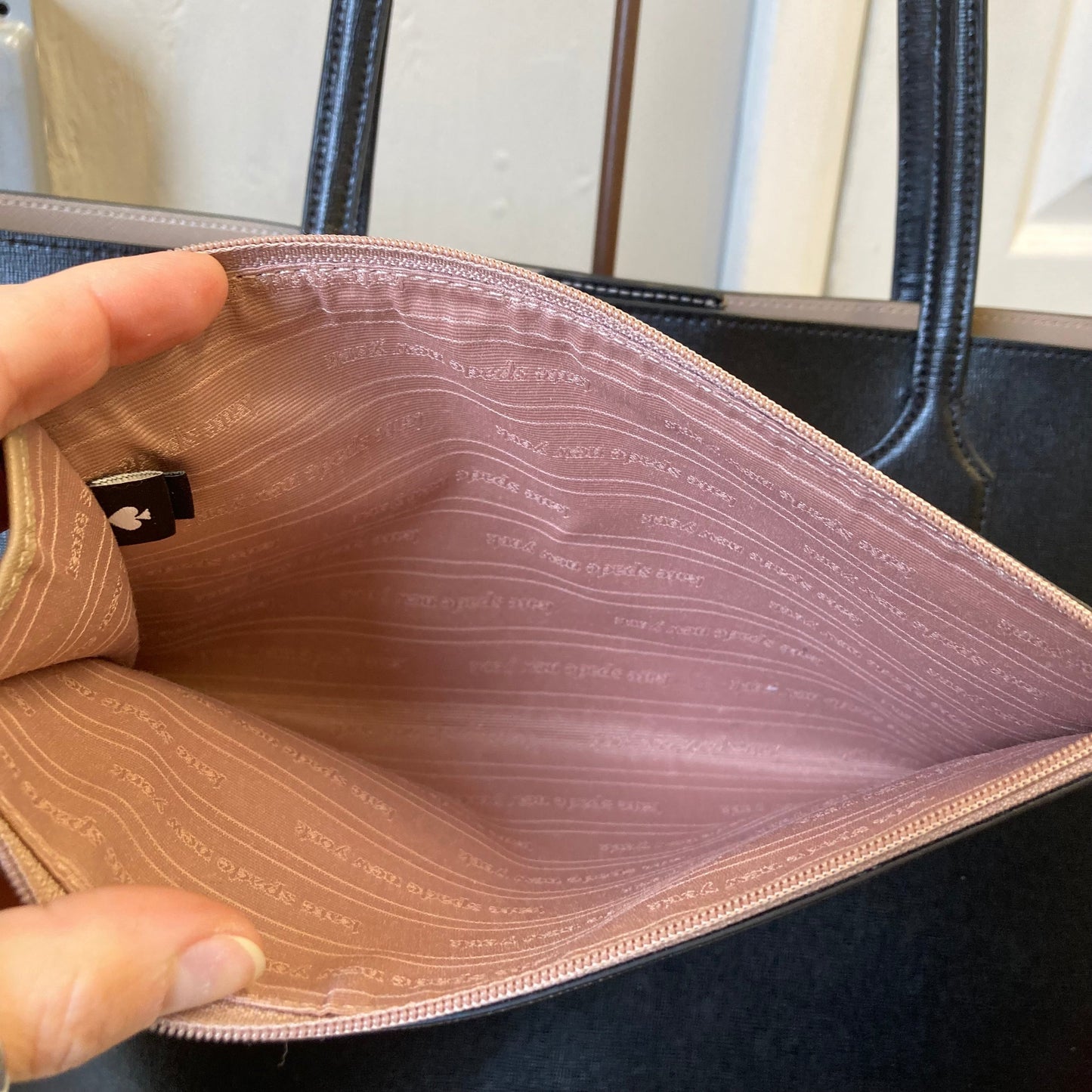 Tote Designer By Kate Spade In Black, Size:Large