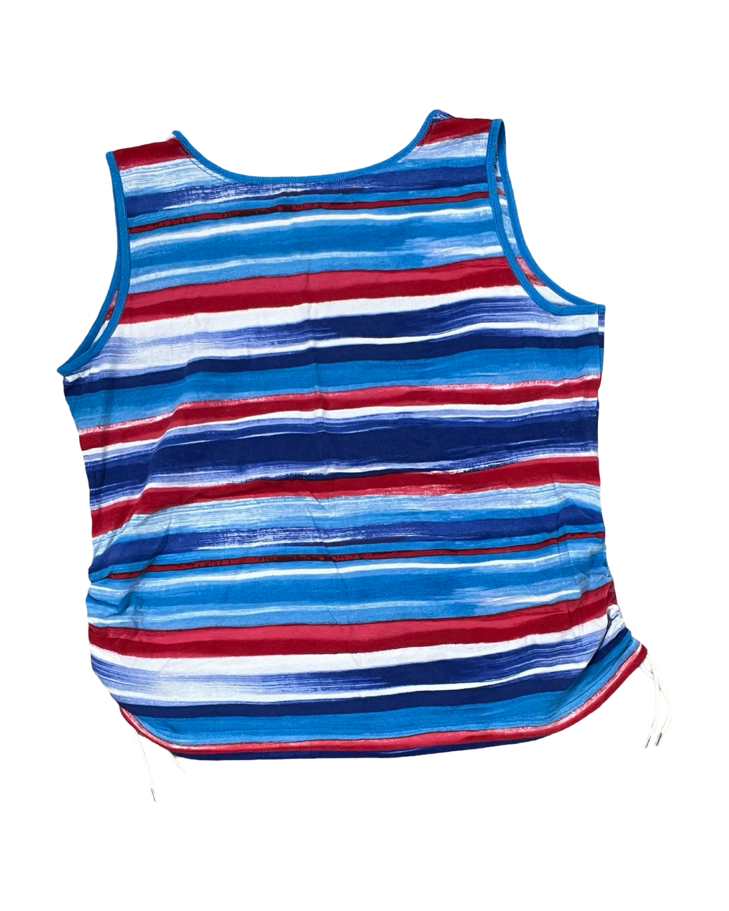 Top Sleeveless By Chaps In Blue & Red & White, Size:1X