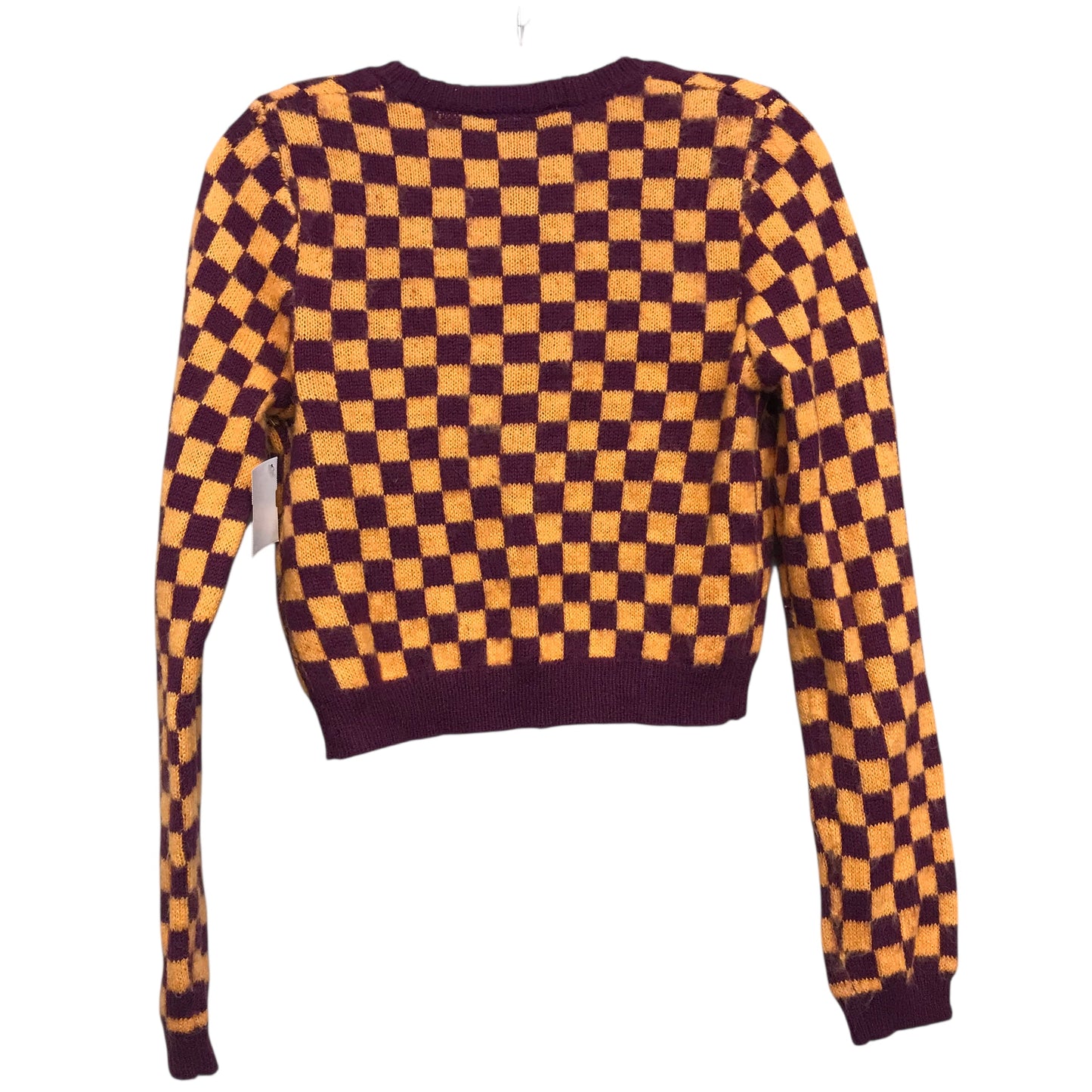 Sweater Cardigan By Zara In Plaid Pattern, Size:M