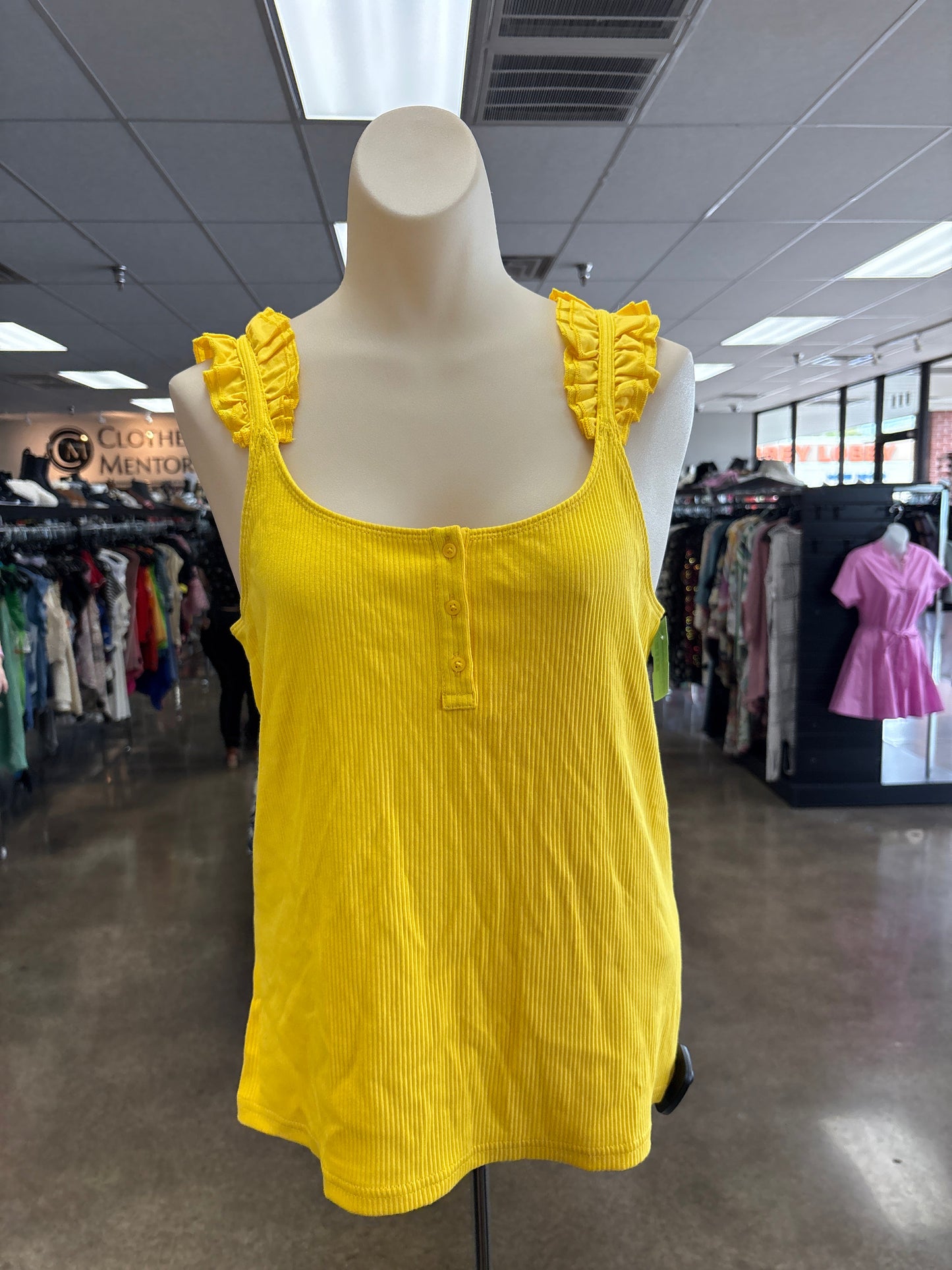 Top Sleeveless By J. Crew In Yellow, Size:L