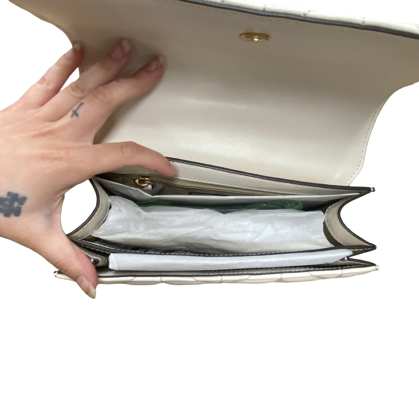 Handbag Designer By Michael Kors In Cream, Size:Medium