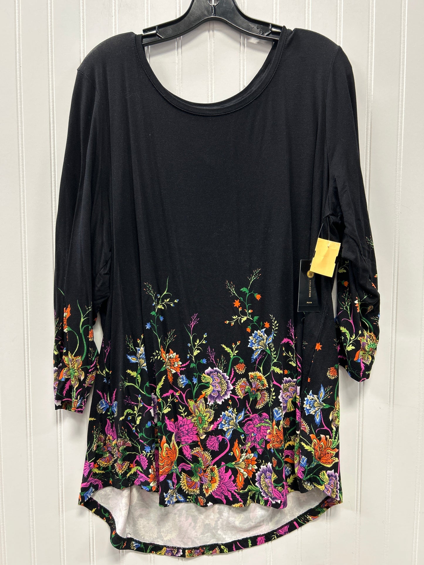 Top Ls By Jm Collections In Black, Size:2X NWT