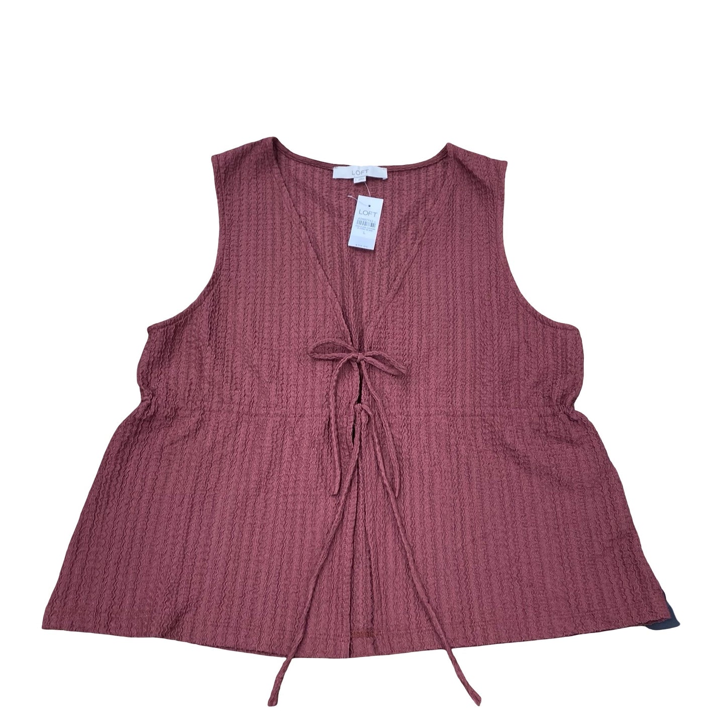 Top Sleeveless By Loft In Maroon, Size:L