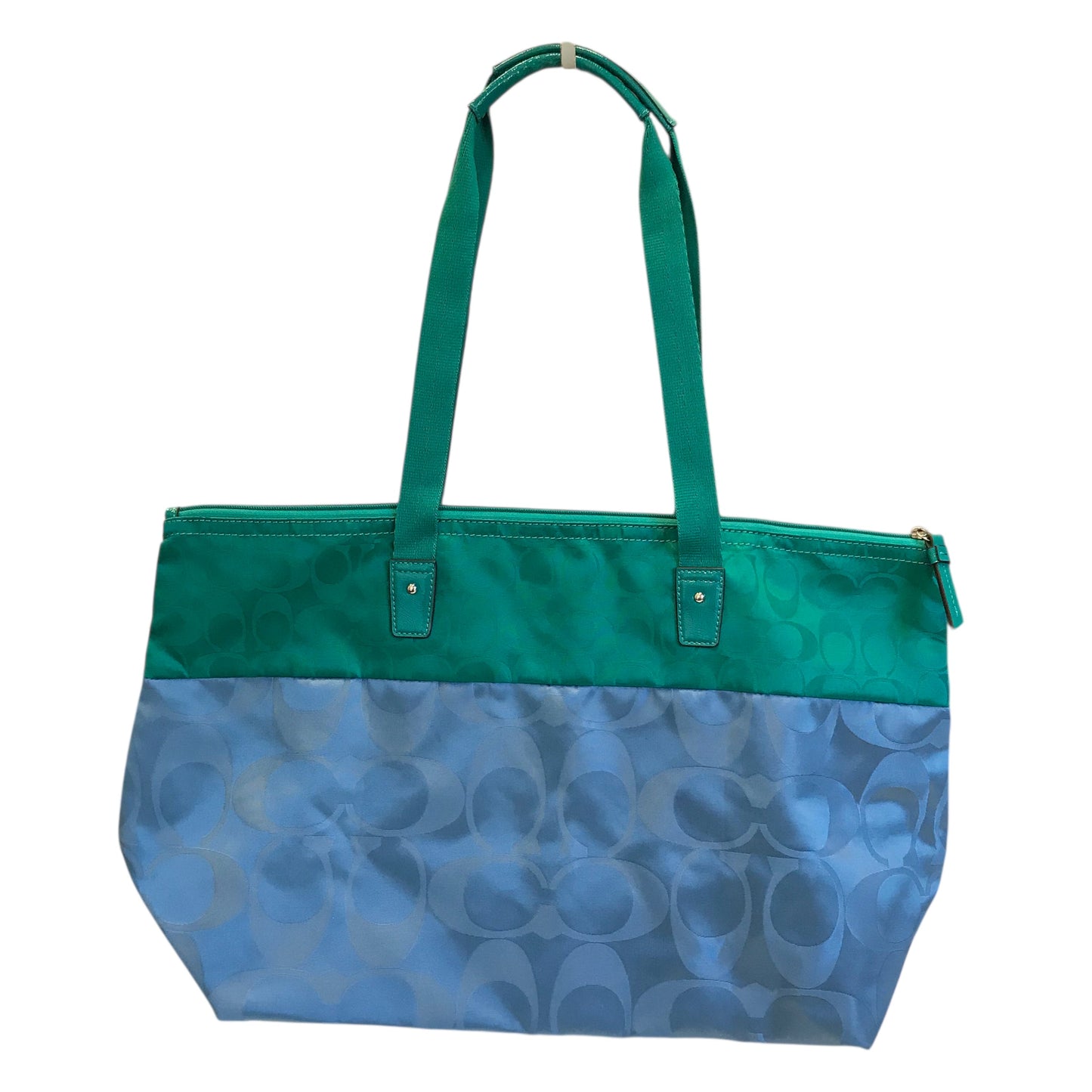 Tote Designer By Coach In Blue & Green, Size:Medium