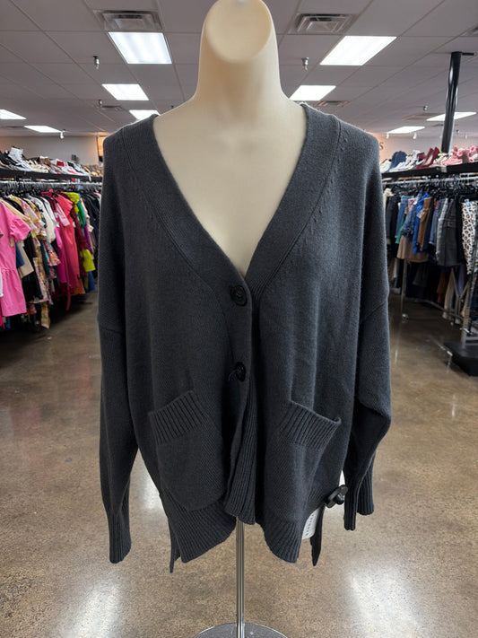 Sweater Cardigan Cashmere By Clothes Mentor In Grey, Size:M