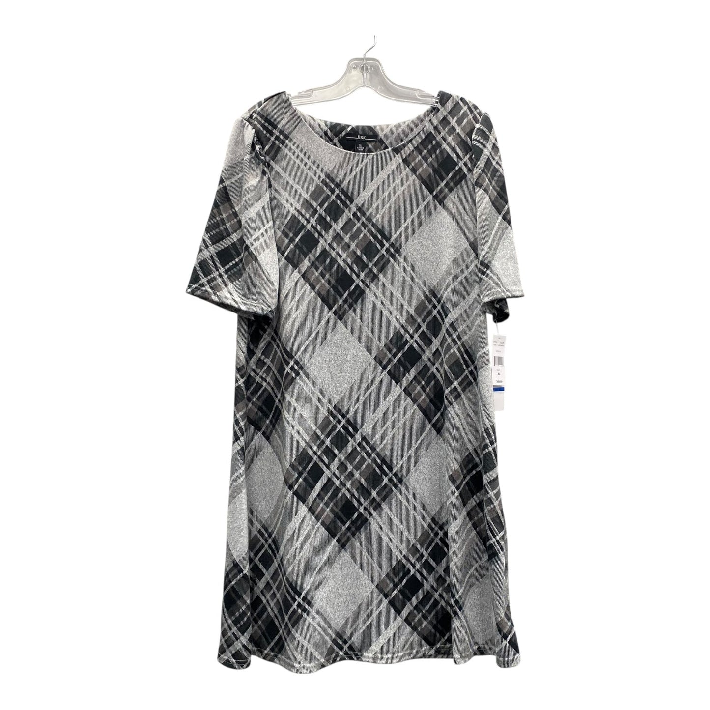 Dress Casual Short By R&K In Black & Grey, Size:Xl