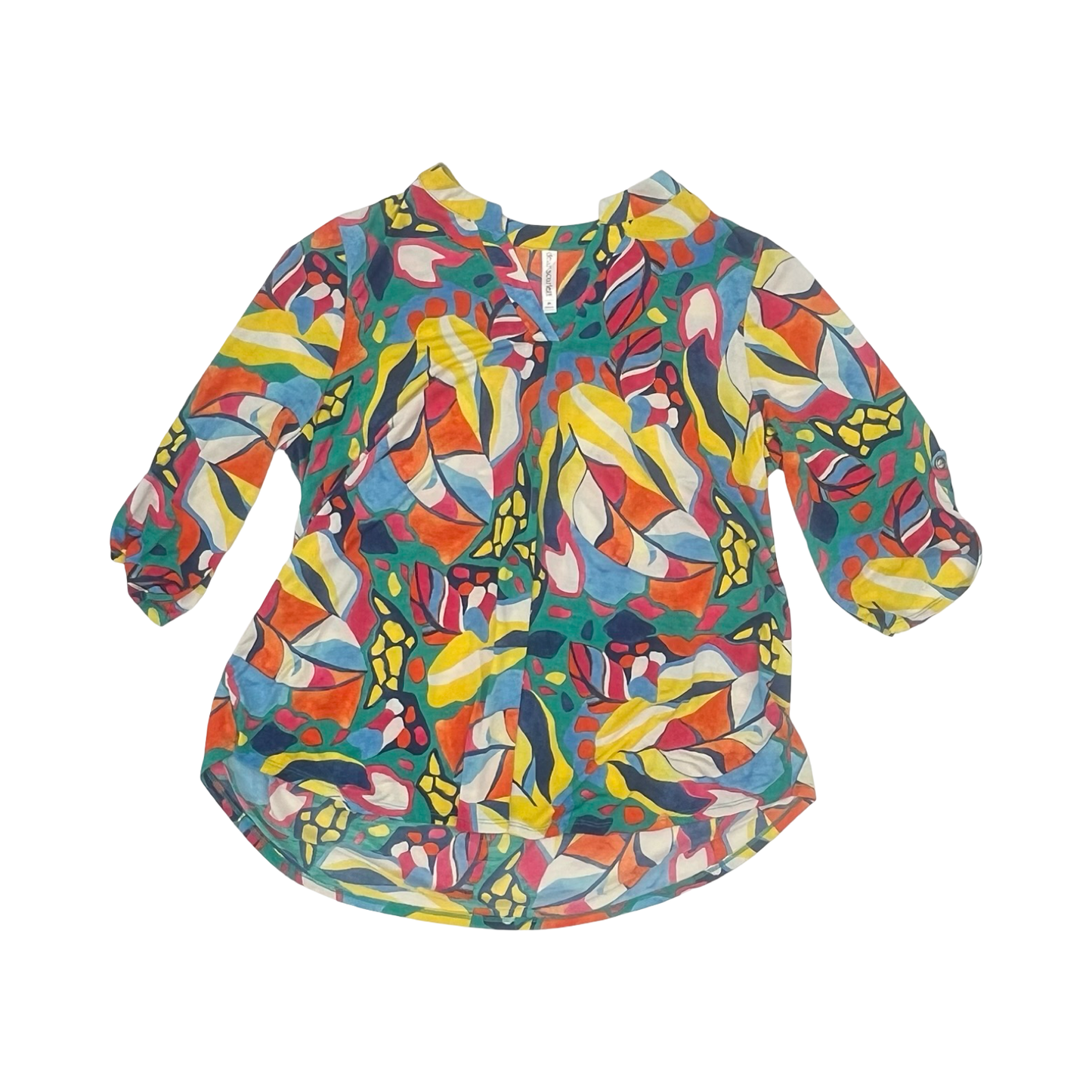 Blouse Ls By Dear Scarlett In Multi, Size:2X