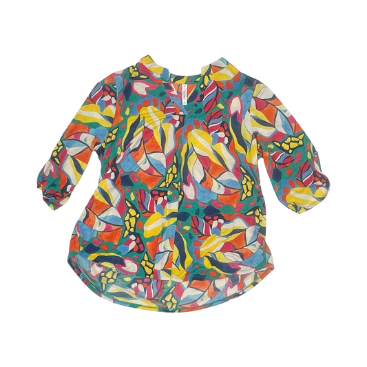 Blouse Ls By Dear Scarlett In Multi, Size:2X