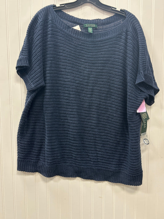 Top Ss By Lauren By Ralph Lauren In Navy, Size:3X NWT