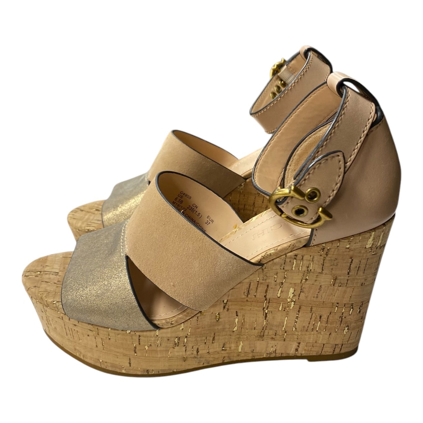 Sandals Designer By Coach In Brown, Size:6.5