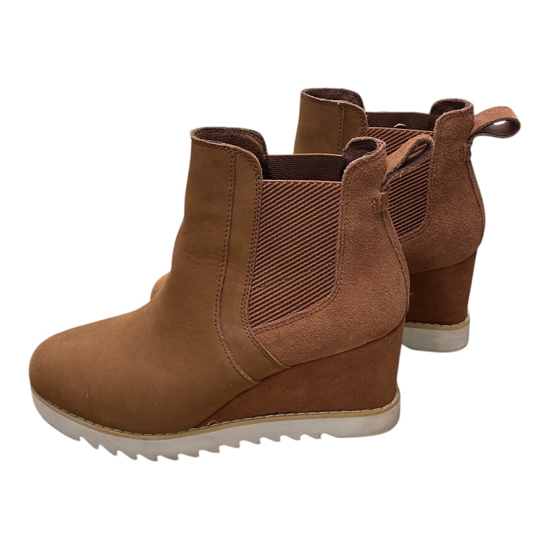 Boots Ankle Heels By Toms In Brown, Size:6.5