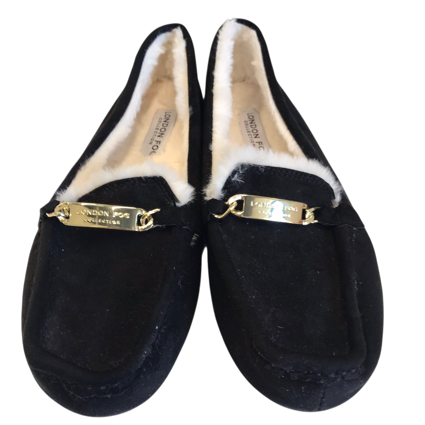 Shoes Flats By London Fog In Black & Gold, Size:9