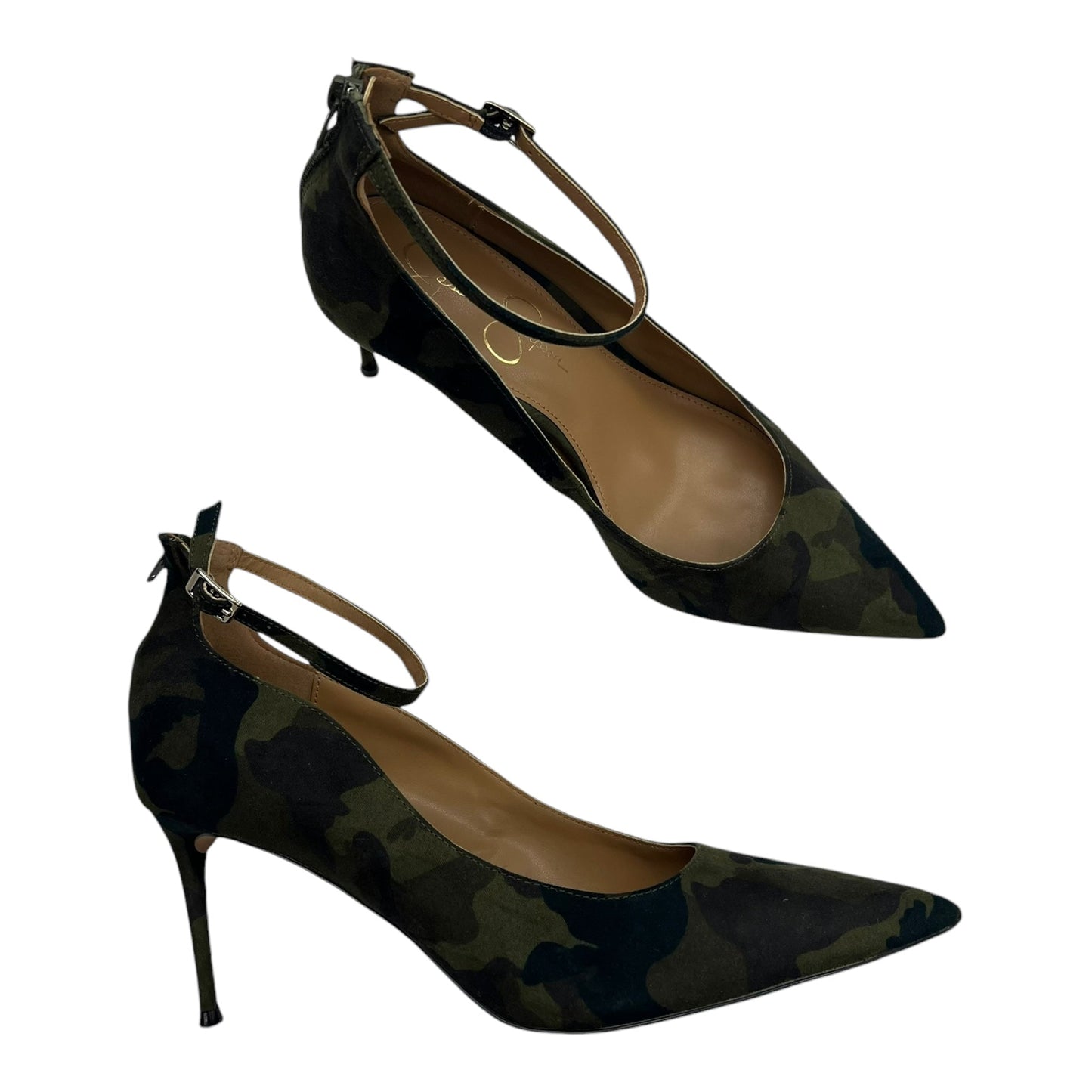 Shoes Heels Stiletto By Jessica Simpson In Camouflage Print, Size:9