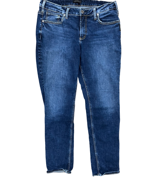 Jeans Boyfriend By Silver In Blue Denim, Size:14