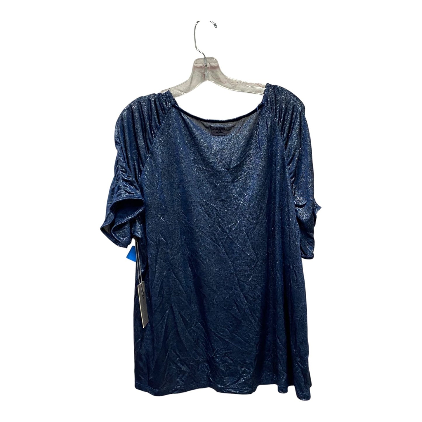 Top Ss By Jennifer Lopez In Blue, Size:2X