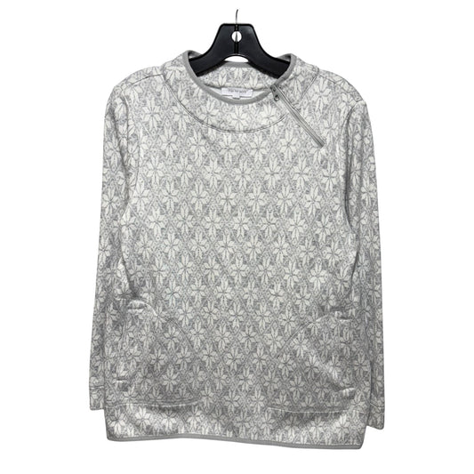 Athletic Top Long Sleeve Crewneck By Talbots In Grey & White, Size: M