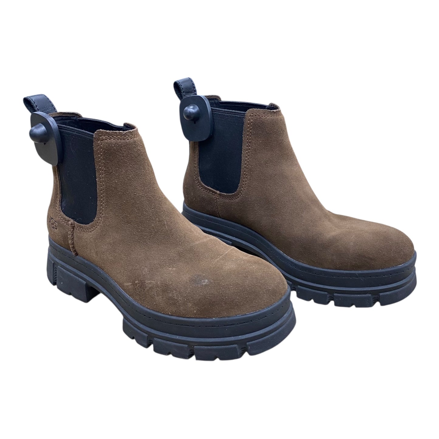 Boots Designer By Ugg In Black & Brown, Size:8.5