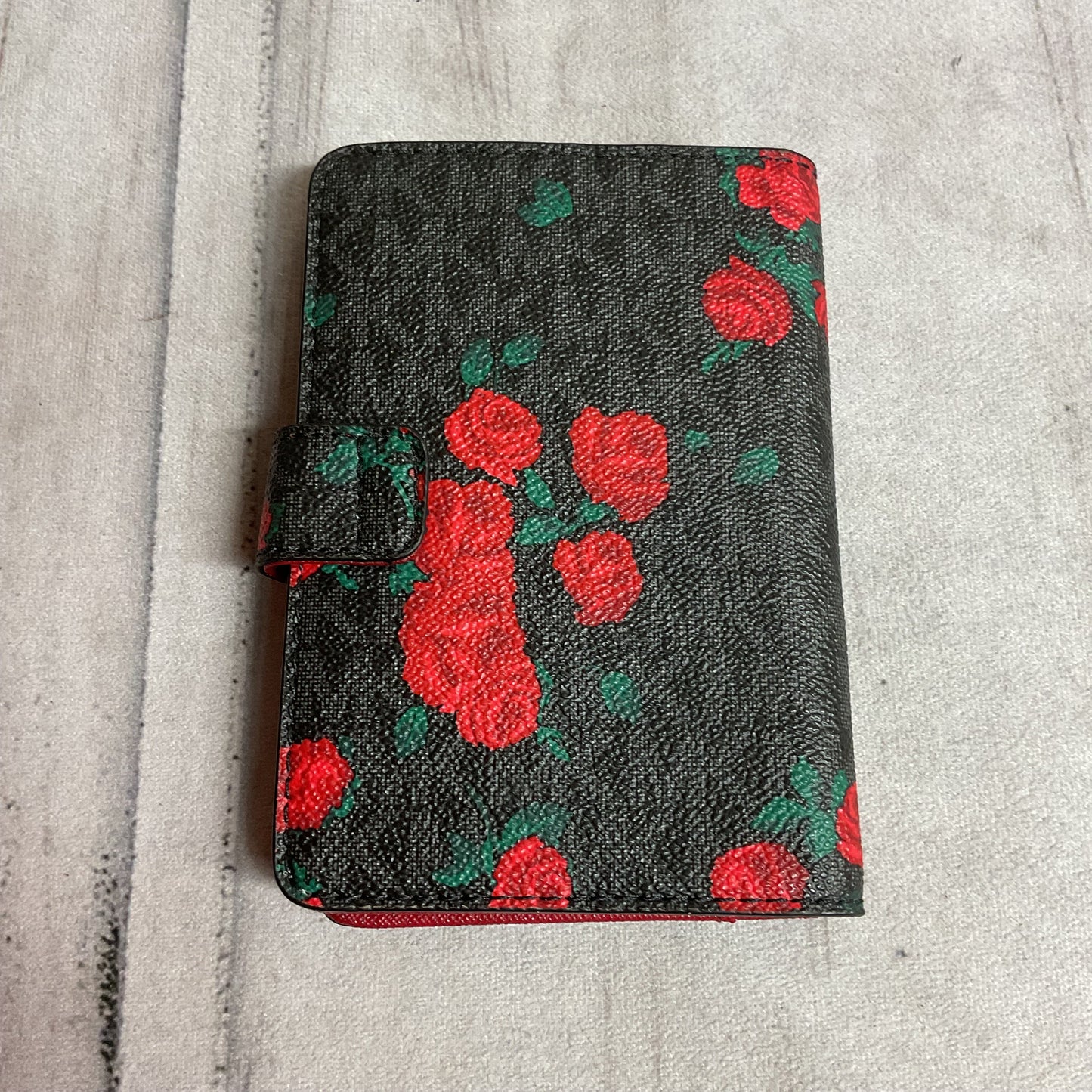 Wallet Designer By Michael Kors In Black & Red, Size:Small