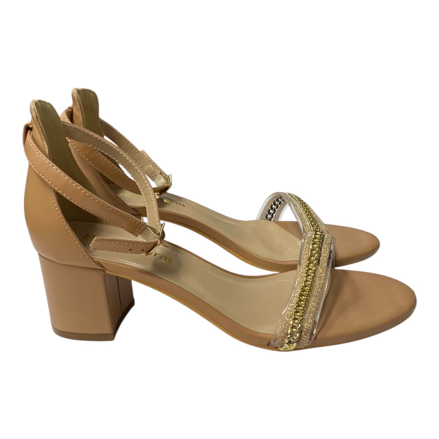 SHOES HEELS BLOCK by Heels charm In TAN, Size: 7