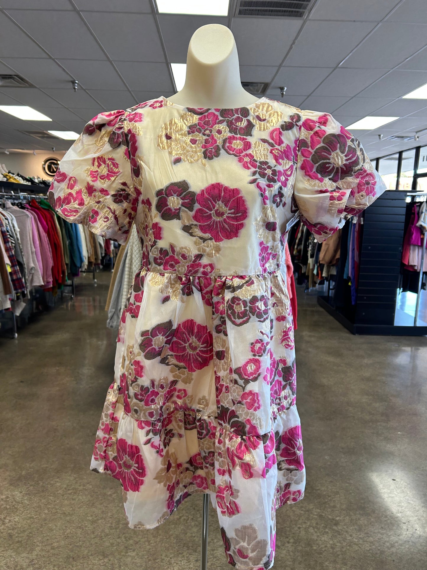 Dress Casual Short By Tcec In Floral Print, Size:M