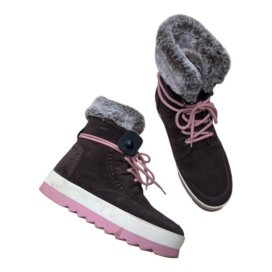 Boots Snow By Cmc In Brown & Pink, Size:9