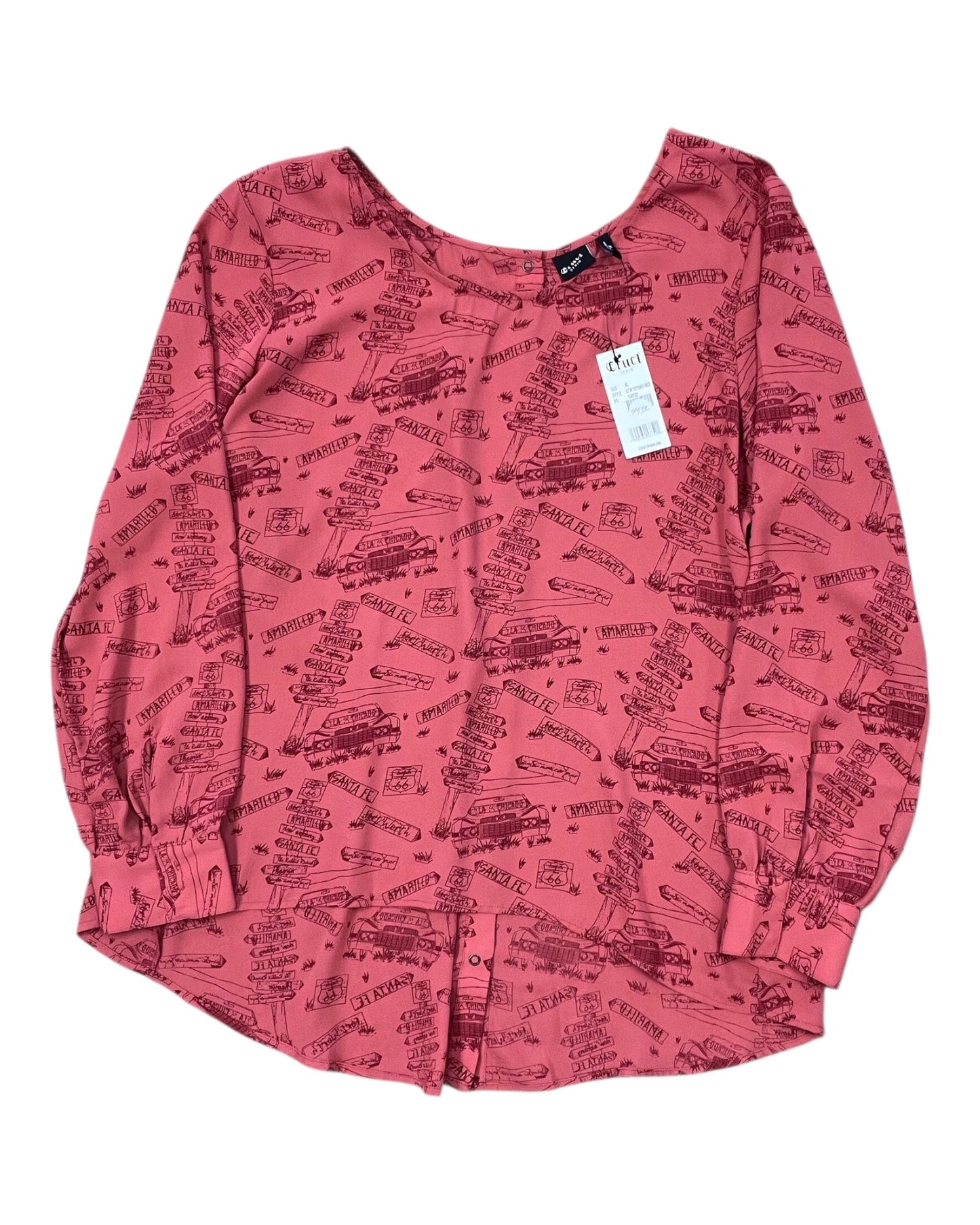 Blouse Ls By Clothes Mentor In Pink, Size:Xl