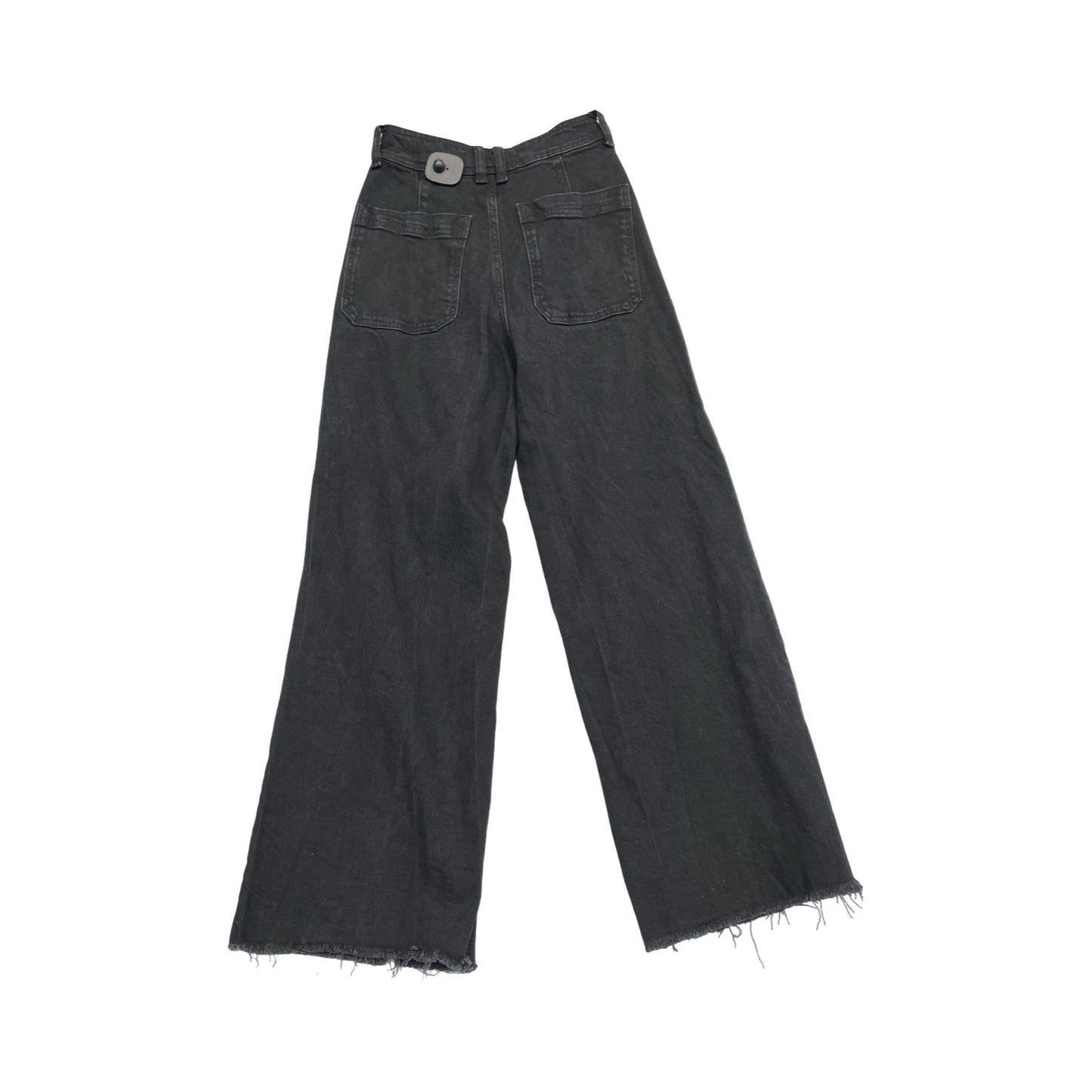Jeans Wide Leg By Mng In Black Denim, Size:6