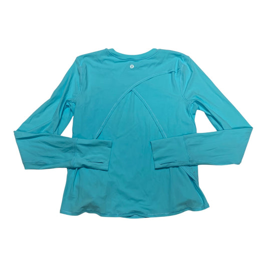 Athletic Top Ls Crewneck By Lululemon In Blue, Size:4