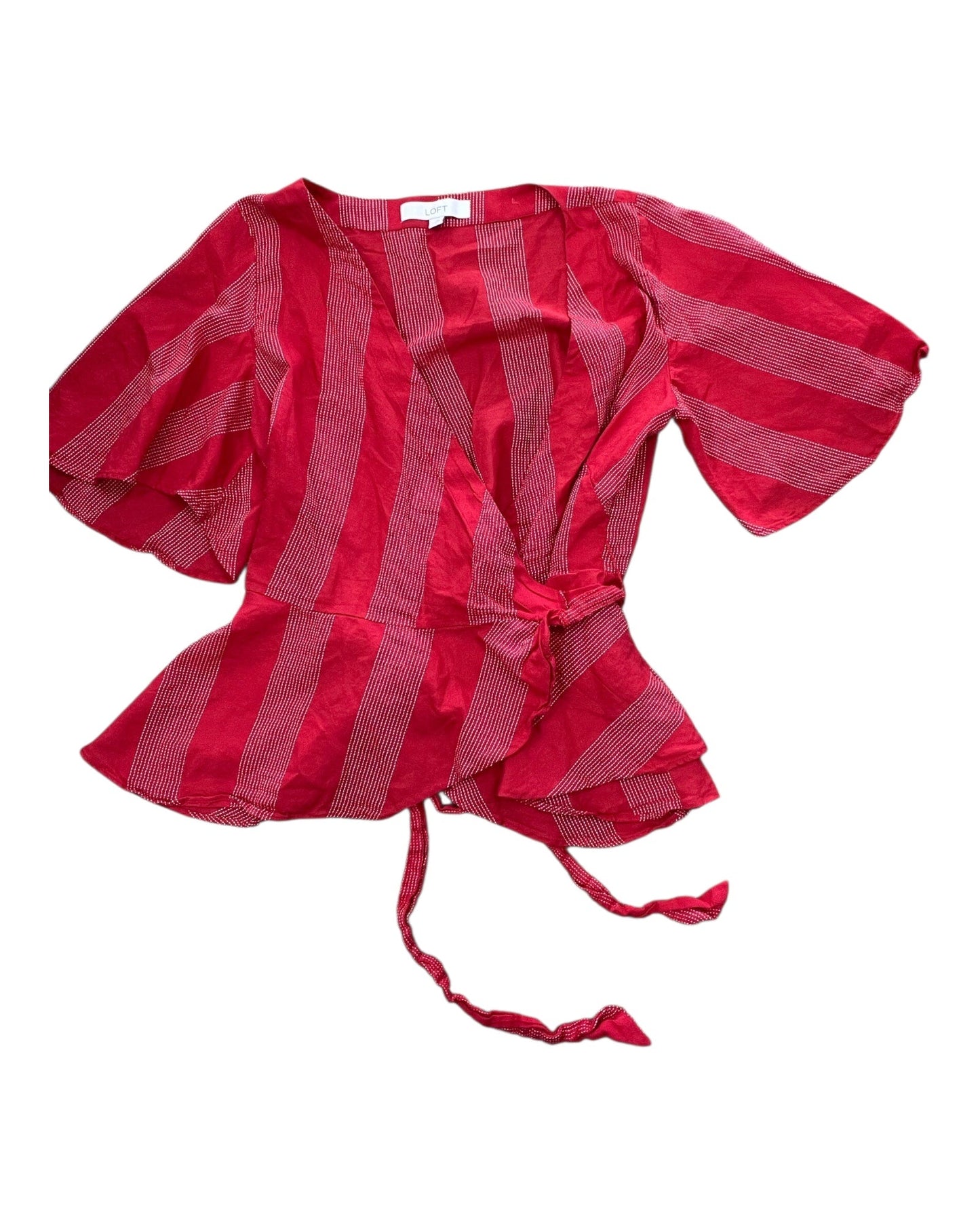 Top Ss By Loft In Red & White, Size:M