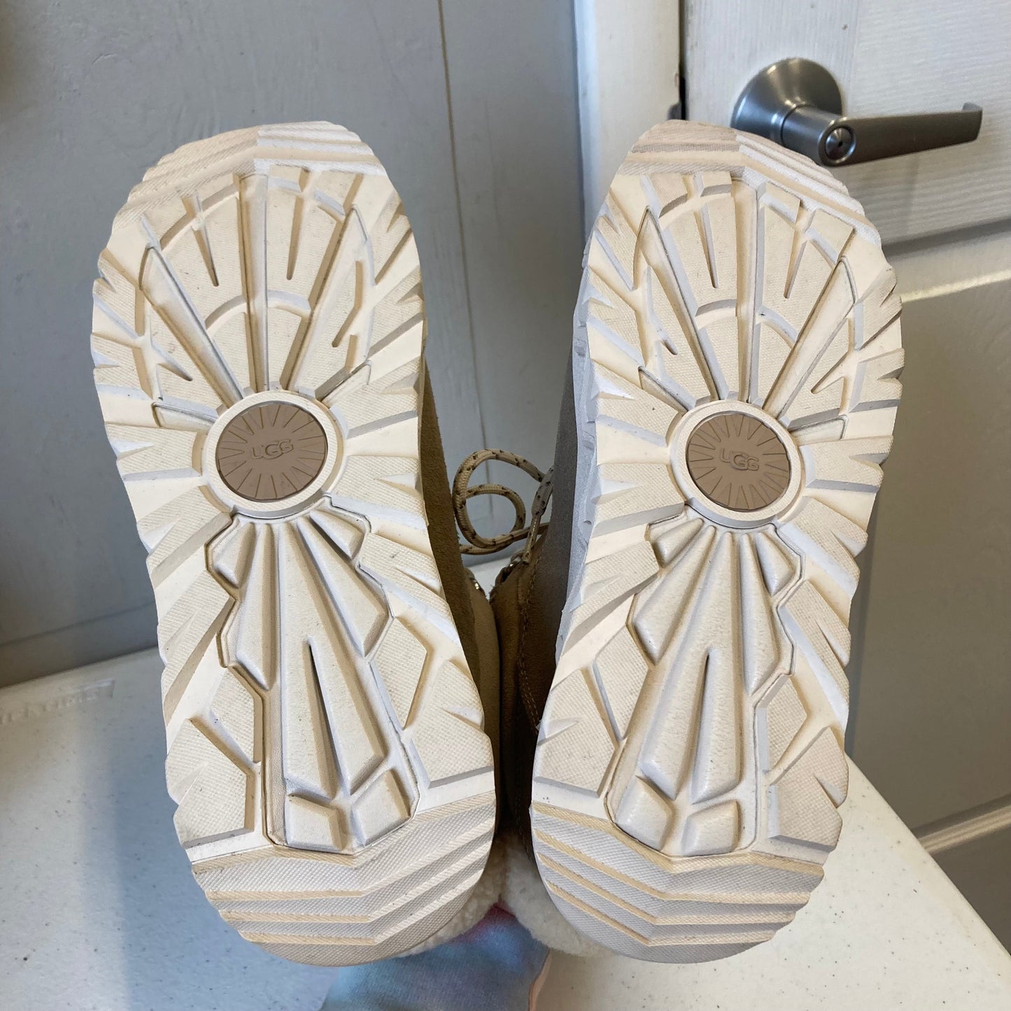 Boots Designer By Ugg In Cream, Size:8.5