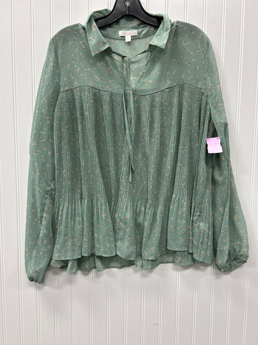 Blouse Ls By Lc Lauren Conrad In Green, Size:Xl