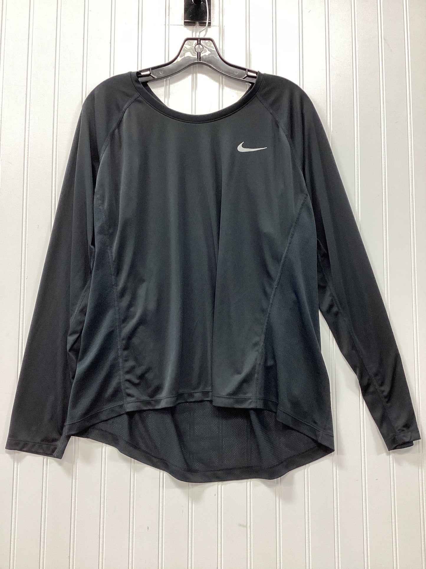 Athletic Top Ls Collar By Nike In Black, Size:2X