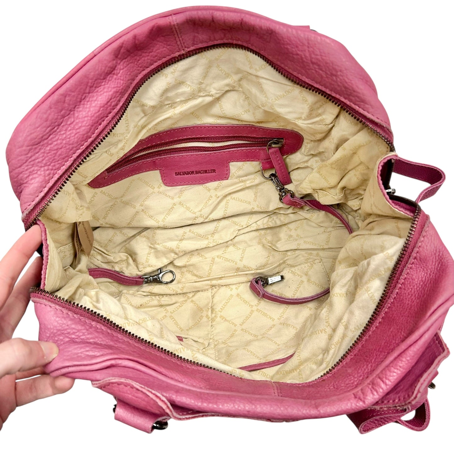 Handbag Leather By Salvador Bachiller, Size: Medium