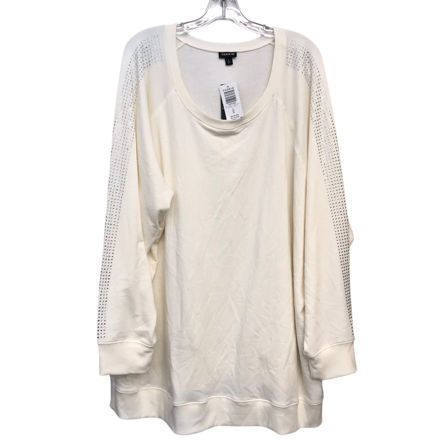 Sweatshirt Crewneck By Torrid In Cream, Size:4X