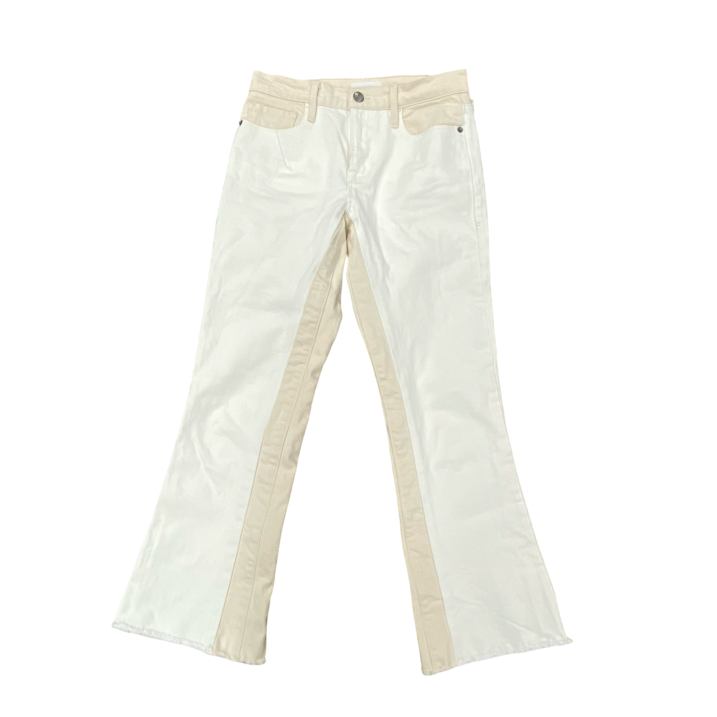 Jeans Boot Cut By Frame In Cream & White, Size:2